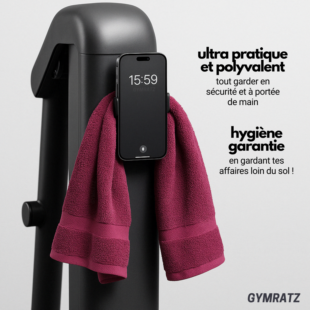 Gymratz - Support de téléphone aimanté rotatif sur barre de musculation pour salle de sport - accessoire fitness
